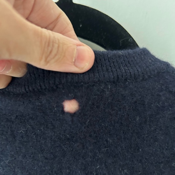 Zara dark blue 100% cashmere crew sweater - Picture 9 of 10